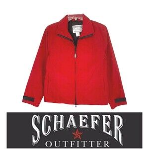 New Schaefer Outfitter Ranchwear Jacket Sz S Lined Red Front Zip Waterproof NWOT